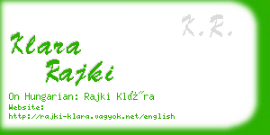 klara rajki business card